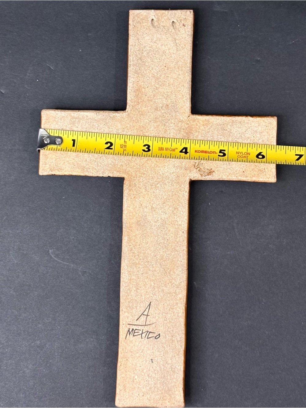 Vtg Blue Talavera Pottery Hand Painted Cross Talavera Signed Mexico 6.5 Inch - Picture 6 of 6
